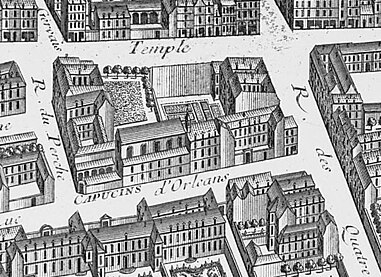 Le couvent des Capucins et son église en 1739 (plan de Turgot).