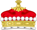 Illustration of a coronet shown from the side with nine silver balls visible