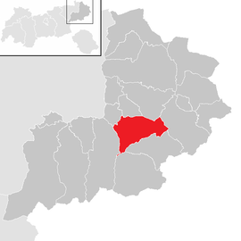 Poloha obce Kitzbühel v okrese Kitzbühel (klikacia mapa)