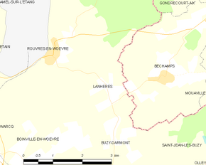 Poziția localității Lanhères