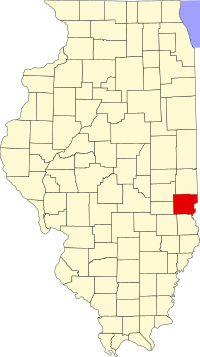 Map of Ilinois highlighting Clark County