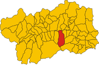 Locatie van Fénis in Aosta (AO)