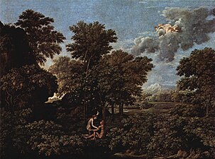 La Primavera, también conocido como Adán y Eva en el Paraíso terrenal, 1660-1664, óleo sobre lienzo, 117 x 160 cm, Museo del Louvre, París