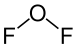 Skeletal structure of oxygen difluoride.