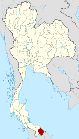 Karta över Thailand med provinsen utmärkt.