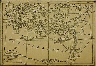 map of Paul's missionary journeys