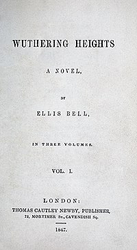 Titulní strana původního vydání románu Na Větrné hůrce (1847)