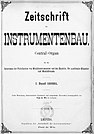 Titelblatt der ersten Ausgabe der Zeitschrift für Instrumentenbau