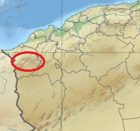 Localisation des monts de Tlemcen au Nord-Ouest de l'Algérie.