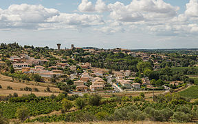 Castelnau-de-Guers, Hérault, France. General view from Northeast in 2013.