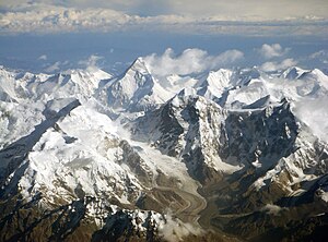 Panorama Tanšana između Kine i Kirgistana sa vrhom Kan Tengri (7 010 m)