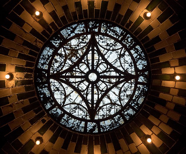 Skylight in the abandoned City Hall station