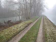 Ang loing (wala) ug ang kanal nga du loing (tuo) sa Conflans-Sur-Loing