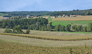 The country village of Courgeac, Charente, France, view from East