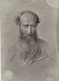 Albument silver print bust-length portrait of Cyril Clerke Graham, with bushy beard and receding hair