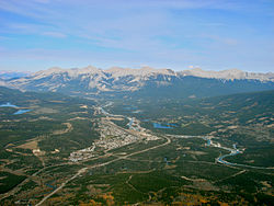 View of Jasper from the summit of The Whistlers