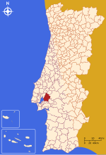 Benavente Portugalin kartalla