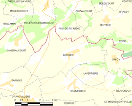 Mapa obce Dargies