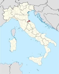 Placering af Rimini i Italien