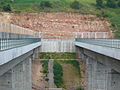 Blick auf das zukünftige Westportal des Bibratunnels im Anschluss an die Brücke (Aug. 2007)