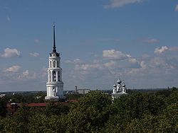 Resurrection Cathedral an its bell touer in Shuya