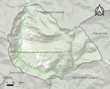 Carte de la ZNIEFF de type 1 sur la commune.