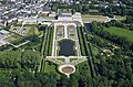 Vue aérienne des jardins du château