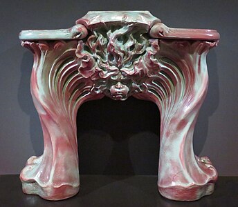 Art Nouveau fireplace, by Émile Muller & Cie, c.1900, stoneware and enamel, Musée départemental de l'Oise, Beauvais, France