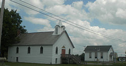 Church and town hall at Denmark Center