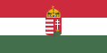 Magyar állami zászló 1869–1874 között, az Osztrák–Magyar Monarchia idején.