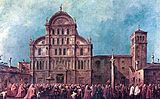 Франческо Гварди. Шествие венецианского дожа в церковь Сан-Заккариа. 1780. Лувр, Париж