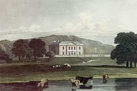 Gunton Hall, designed by Matthew Brettingham country house across a pond