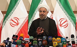 Hassan Rouhani press conference after his election as president 03.jpg