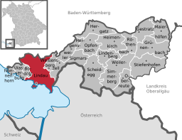 Läget för Lindau (Bodensee) i Landkreis Lindau