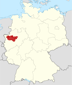 karta metropolitanske regije Porurje v Nemčiji
