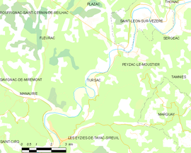 Mapa obce Tursac