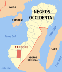 Peta Negros Barat dengan Candoni dipaparkan
