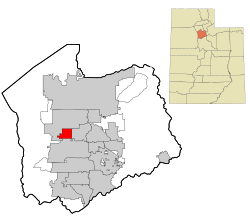 Location in Salt Lake County and the state of Utah.