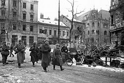 Радянські війська у захопленому Будапешті. Січень 1945
