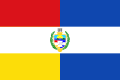 Bandera Nacional de la República. Utilizada a partir del establecimiento de la República de Guatemala entre 1851-1858.