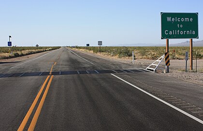 US 95 southbound at the California-Nevada state line