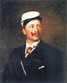 Emperor Wilhelm II. wearing ribbon and cap of Corps Borussia Bonn (Painting, 1897)