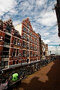 Amsterdam - Oudezijds Kolk - Fisheye Panorama of Sint-Nicolaaskerk 1887 by Adrianus Bleijs - Verf en Vernis Fabriek H. Vettewinkel (Paint & Varnish Factory) 1889 by Willem Hamer jr. - Gebouw Batavia 1920 by J.H. Slot 05.jpg