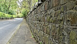 Boundary wall, Upper Malone Road, Dunmurry (April 2017) - geograph.org.uk - 5368925.jpg