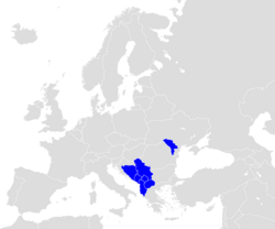 Mapa con los miembros actuales del CEFTA