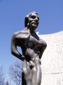 Tortured statue at the Collège universitaire de Saint-Boniface, Winnipeg