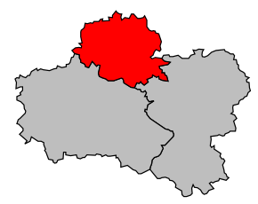 Arrondissement na mapě departementu Loiret