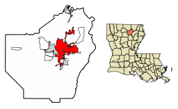 Monroe i Ouachita Parish och Louisiana