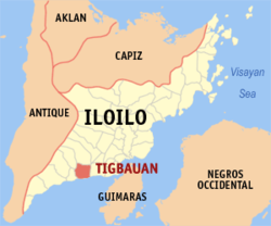 Map of Iloilo with Tigbauan highlighted