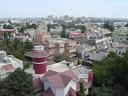 skyline view with buildings and trees